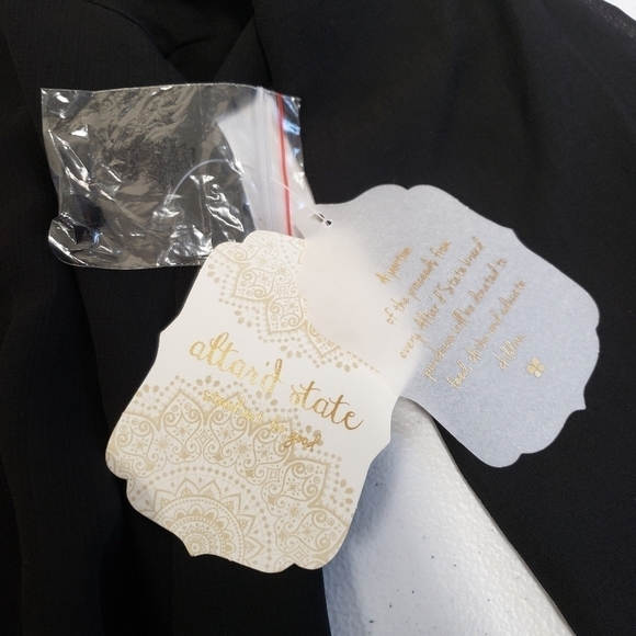 Altar'd State Black Floral Embroidered Cold Shoulder Top Size Small - Picture 5 of 7